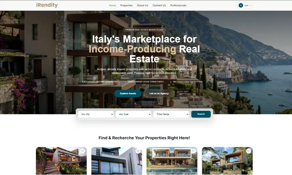 Irendity – Marketplace for Income-Producing Real Estate