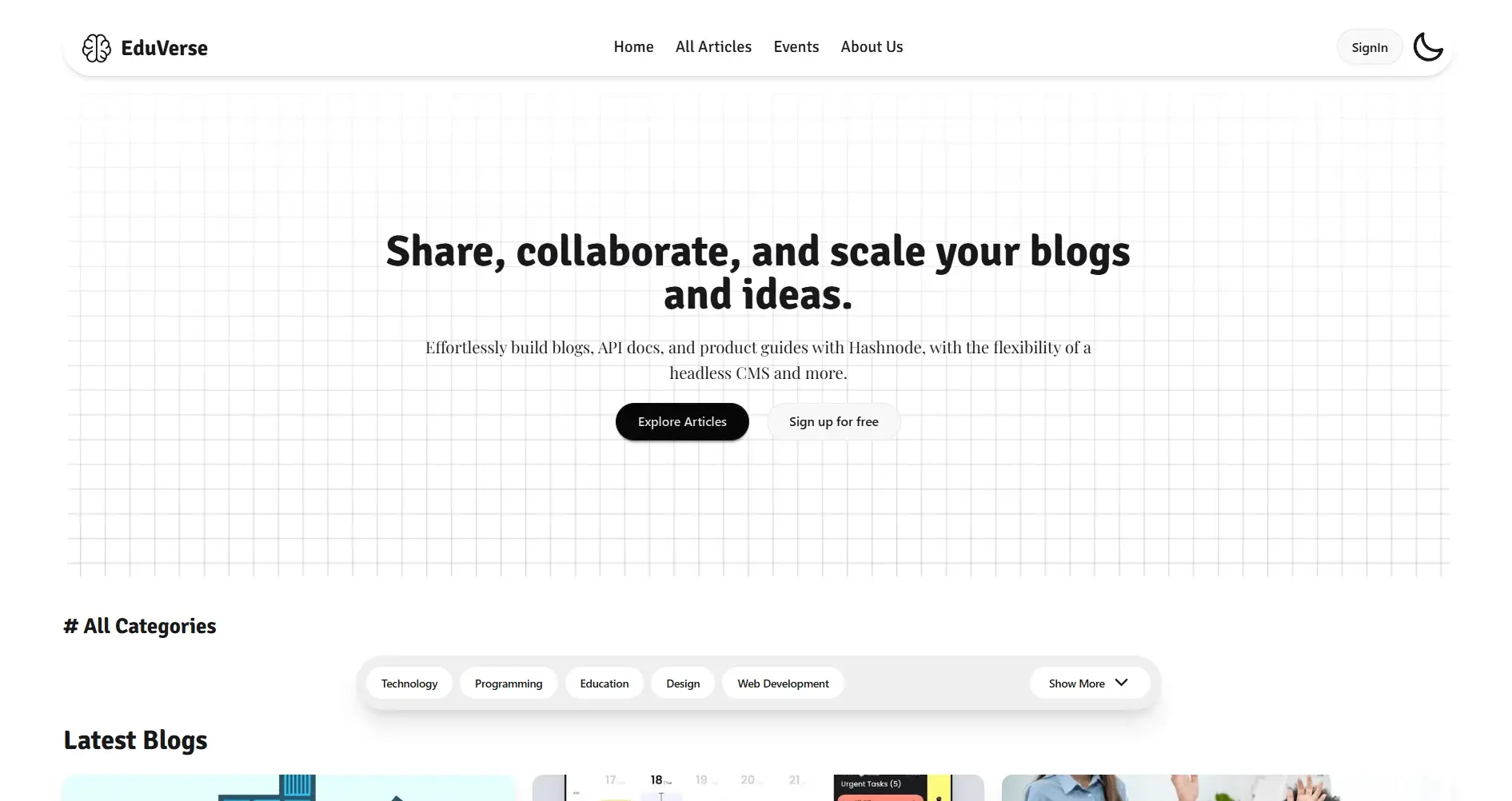 Eduverse – Developer Blog Platform