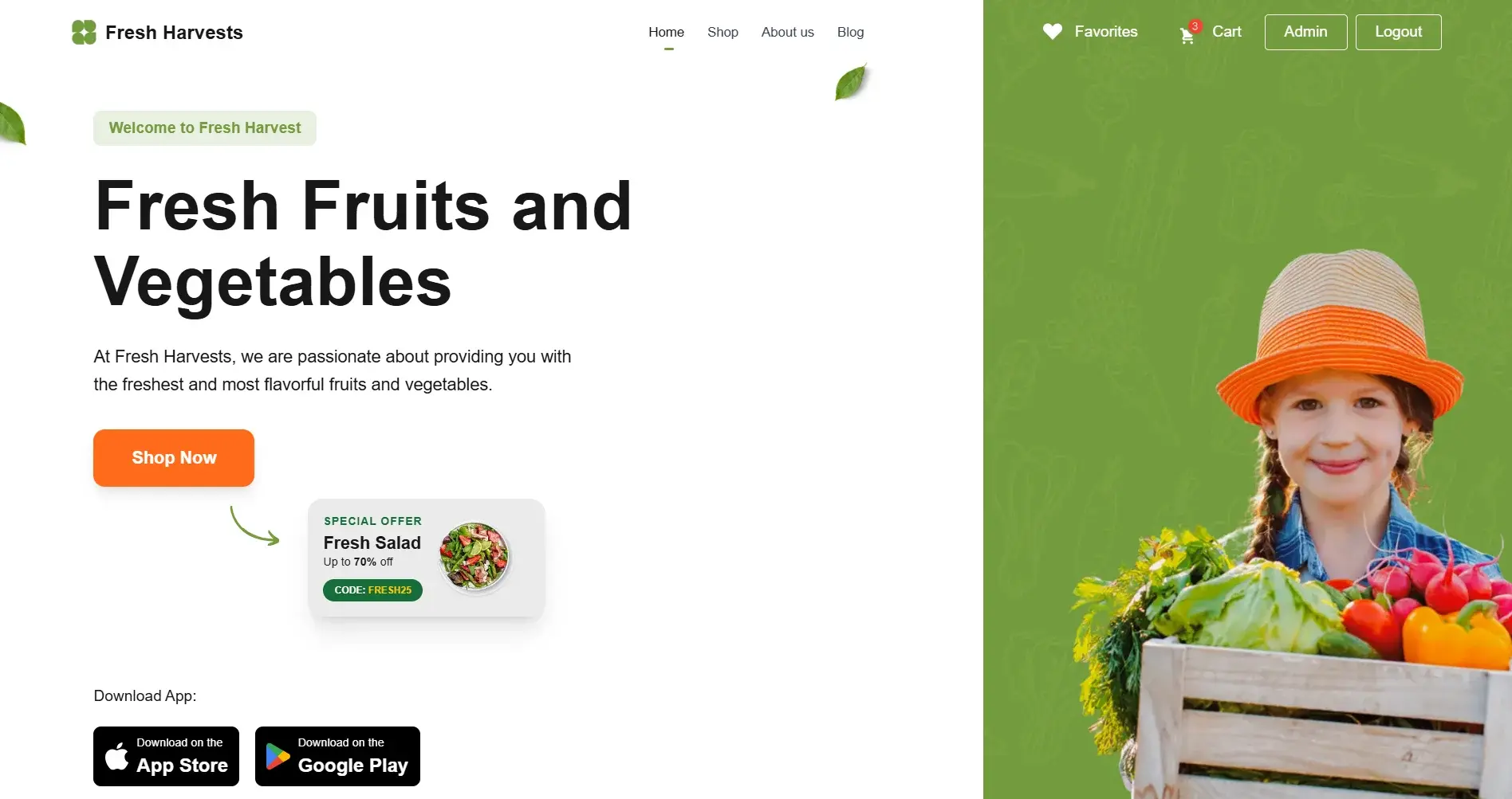 Fresh Harvests – Grocery Shop Website